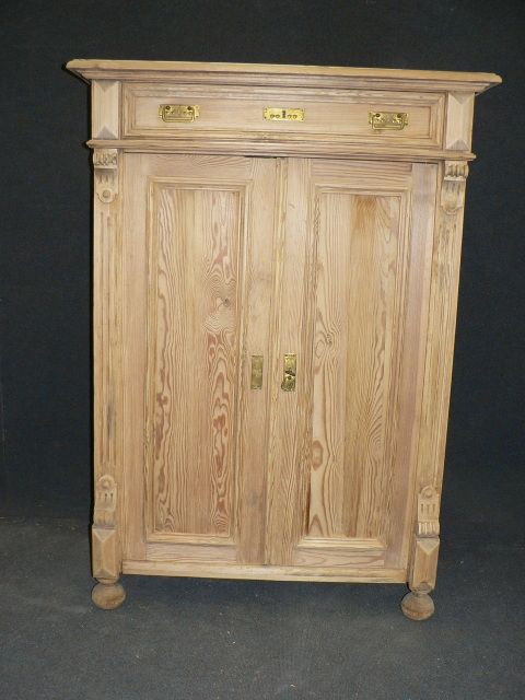 Large Antique Pine Cupboard with a Top Drawer.