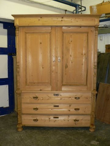 Large Antique Pine Linen Press