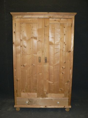 Antique Pine Wardrobe/large Cupboard with a Bottom Drawer.