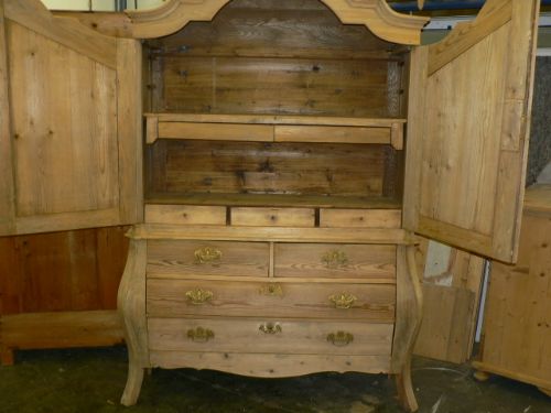 Large Antique Pine Linen Press