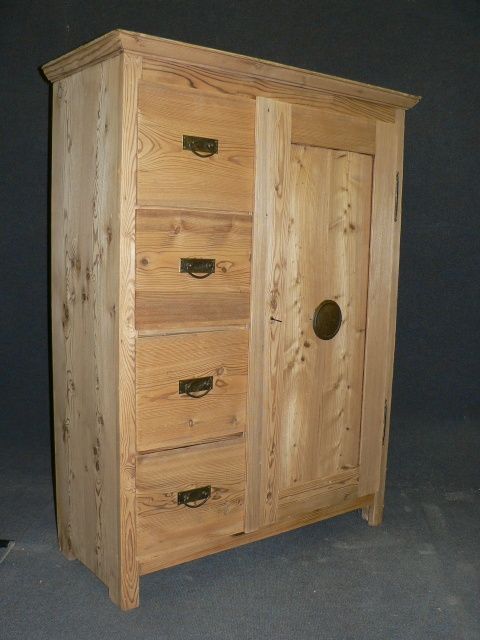 Antique Pine Larder Cupboard with 4 Drawers