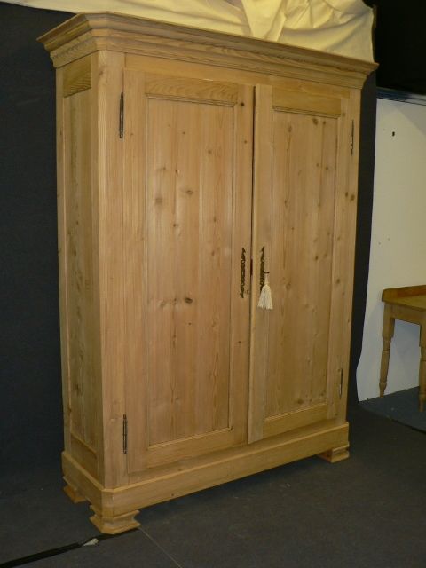 Large Very Tall Antique Pine Wardrobe
