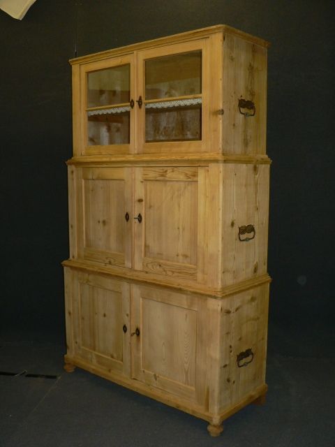 Large Antique Pine Storage Cupboard.