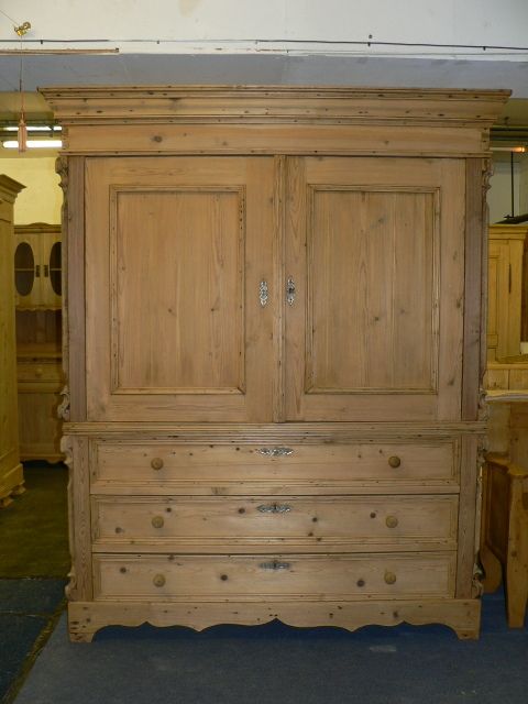 Large Antique Pine Linen Press.