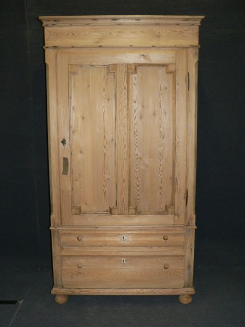 Danish Antique Pine Wardrobe/cupboard with 2 Bottom Drawers.