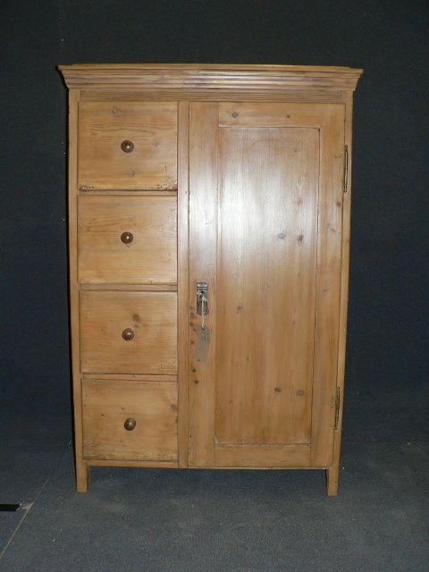 Antique Pine Larder Cupboard with Drawers.