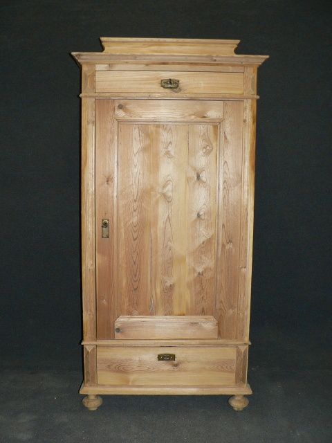 Old Danish Pine Cupboard with 'Tea Caddy' Style Top.