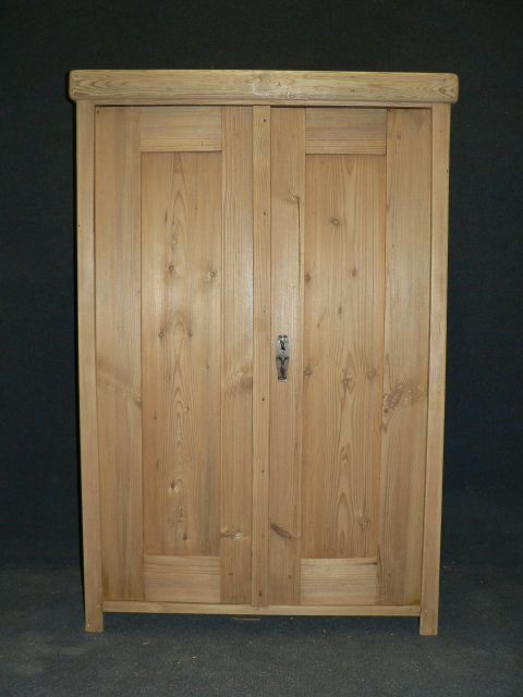 Large Antique Pine Shelved Cupboard