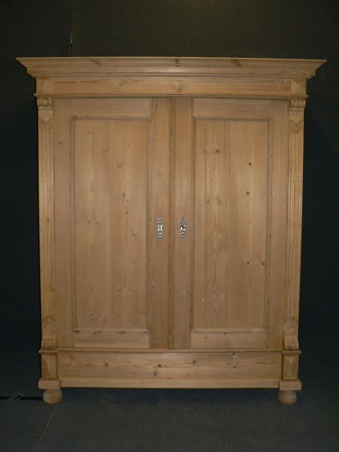 Large Antique Pine Wardrobe Which Dismantles.
