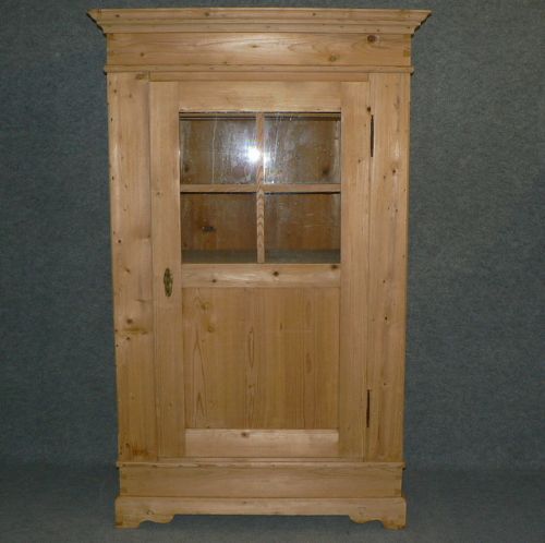 Large Partly Glazed Antique Pine Cabinet