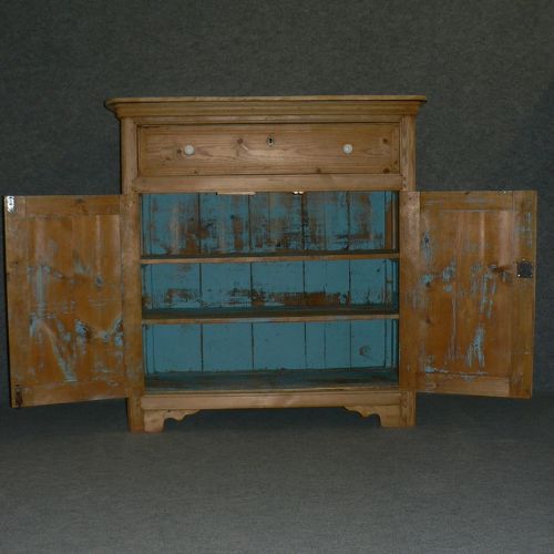 fig 1. Large rustic antique pine cupboard
