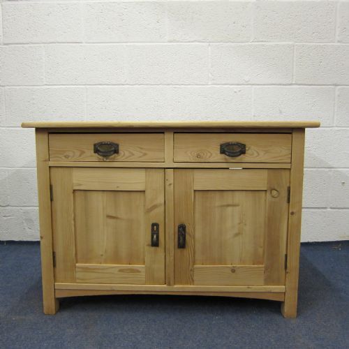Small Antique Pine Dresser Base with 2 Drawers