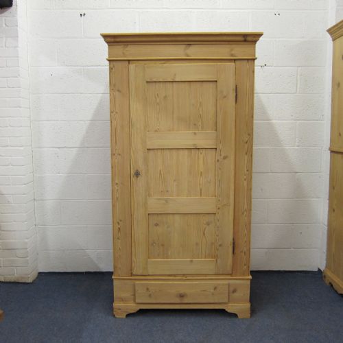 Tall Slim 1 Door Old Pine Wardrobe Which Dismantles