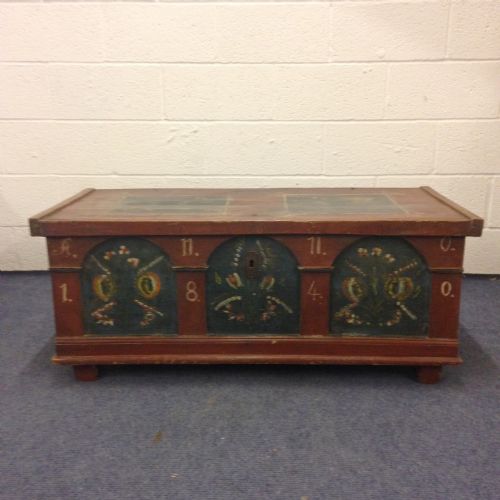 Painted Pine Marriage Chest