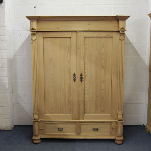 Large Antique Pine Wardrobe - Totally Dismantles