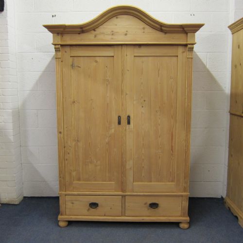 Tall Arched Top Antique Pine Wardrobe - Dismantles