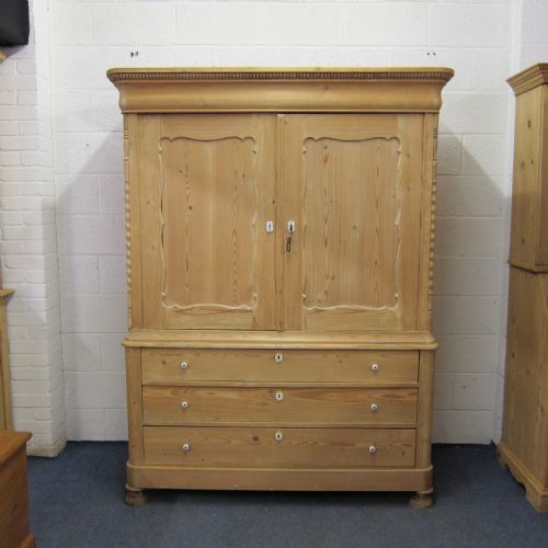 Large Antique Pine Linen Press