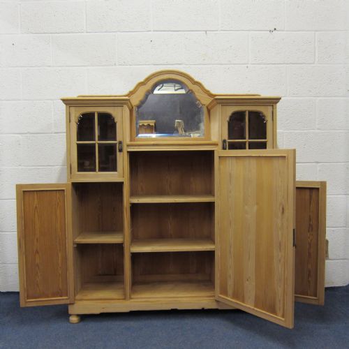 fig 1. Large antique pine bedroom wardrobe unit