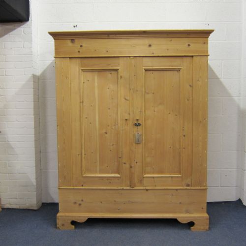 Large Antique Pine Double Wardrobe