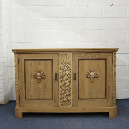 East German 1920'S Antique Pine Cupboard