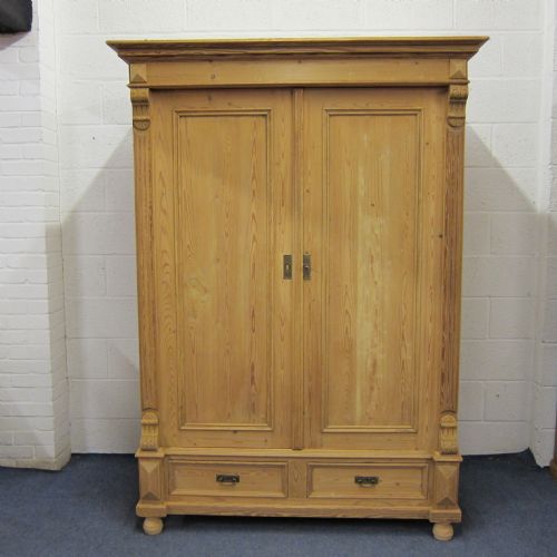 Double Antique Pine Wardrobe - Dismantles