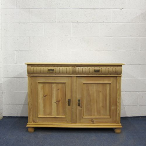 Large Antique Pine Cupboard 2 Drawers