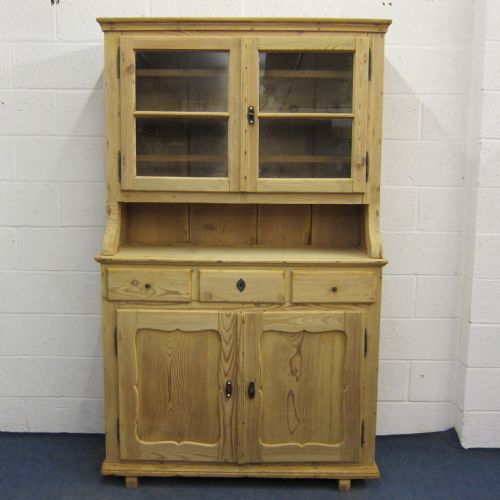 Large Old Pine Dresser with Glazed Top