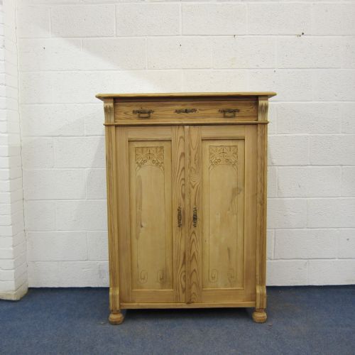 Tall Slim Old Pine Cupboard