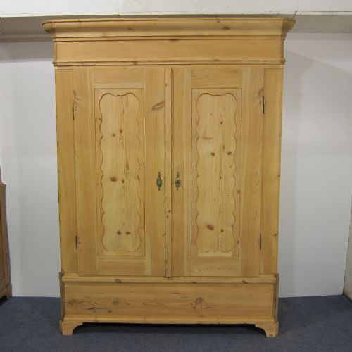Large 2 Door Antique Pine Wardrobe