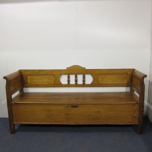 Long Old Pine Bench Seat with Storage Lift Up Seat