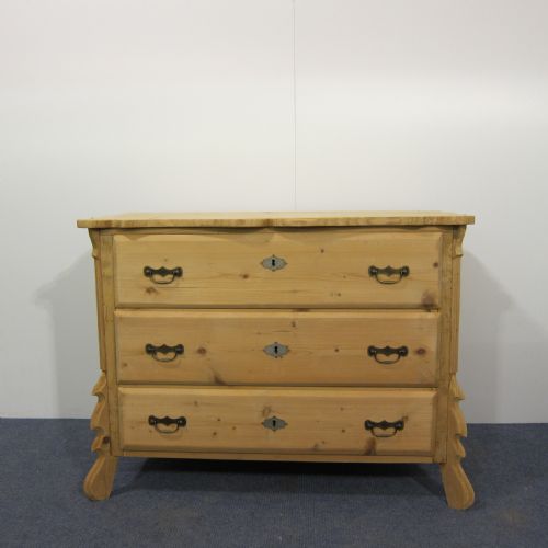 Antique Pine 3 Drawer Chest of Drawers