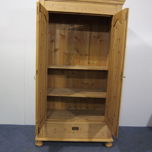 fig 1. A large Danish antique pine cupboard with a bottom drawer