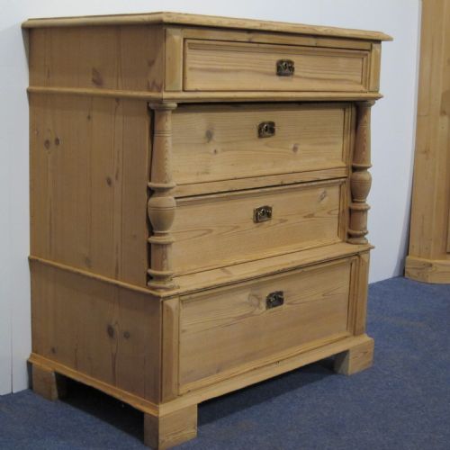 Solid Chunky Old Pine Chest of Drawers