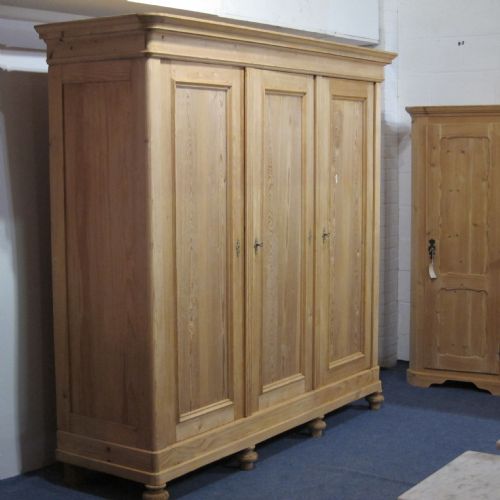 fig 1. Very large triple antique pine wardrobe