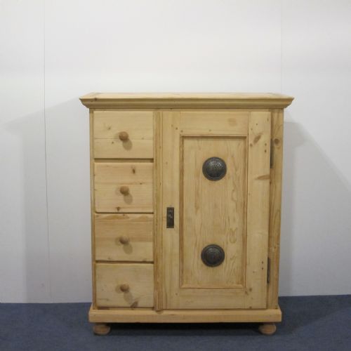 Old Pine Larder Cupboard - 4 Drawers