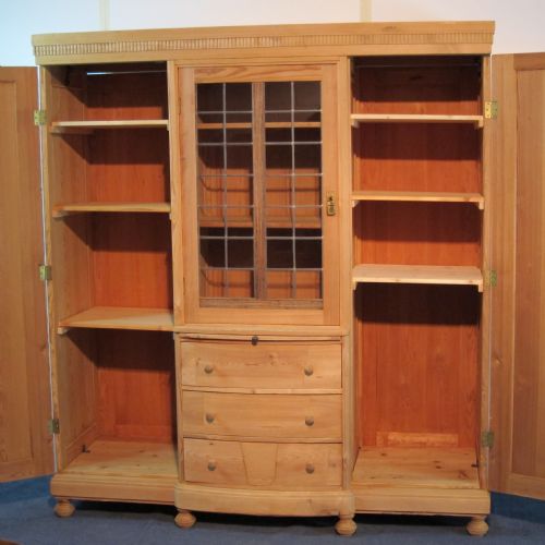 fig 1. Large old pine wardrobe & drawers unit