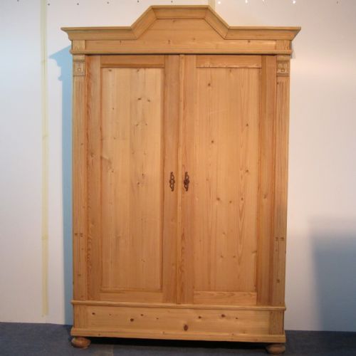 Double Antique Pine  Art Deco Wardrobe