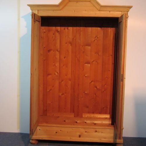 fig 1. Double antique pine Art Deco wardrobe