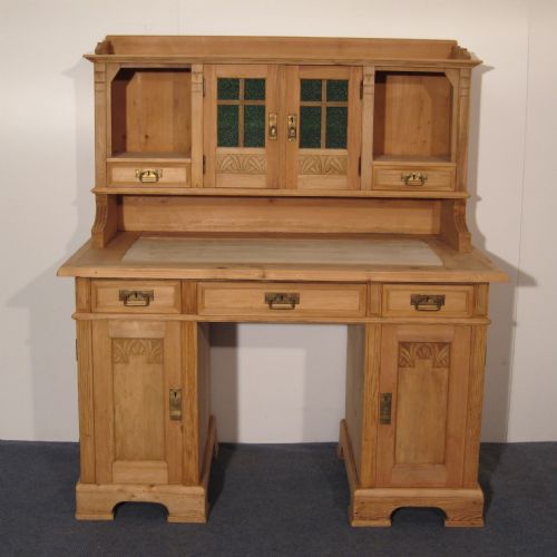 A Grand Antique Pine Study Desk