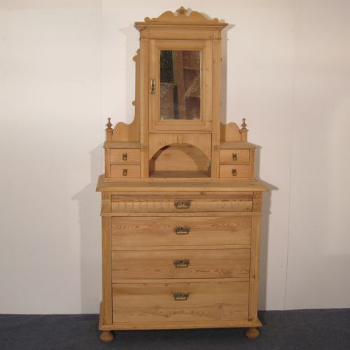 Splendid Danish Antique Dressing Chest with a Mirrored Cupboard C.1920's