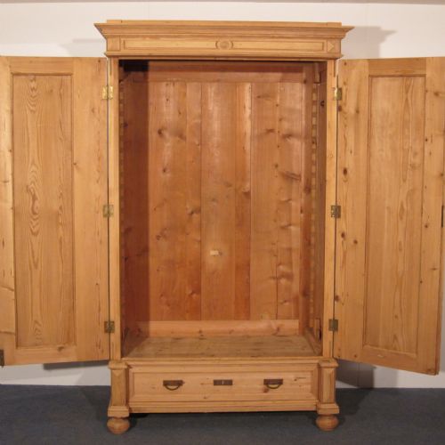 fig 1. Small antique pine wardrobe which dismantles for delivery
