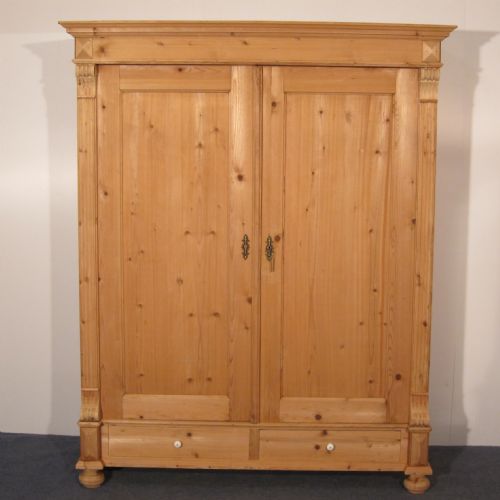 Beautiful Antique Pine Double Wardrobe C.1910