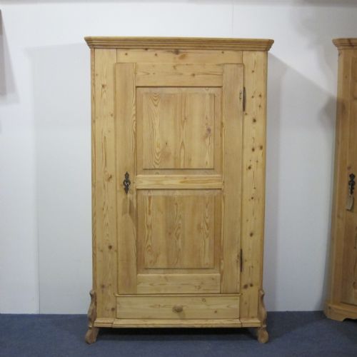 Large Old Pine 1 Door Cupboard with Bottom Drawer