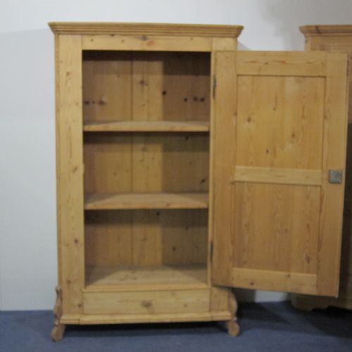 fig 1. Large old pine 1 door cupboard with bottom drawer