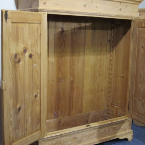 fig 1. Large antique pine wardrobe which dismantles