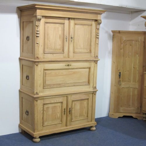 fig 1. Large antique pine Secretaire