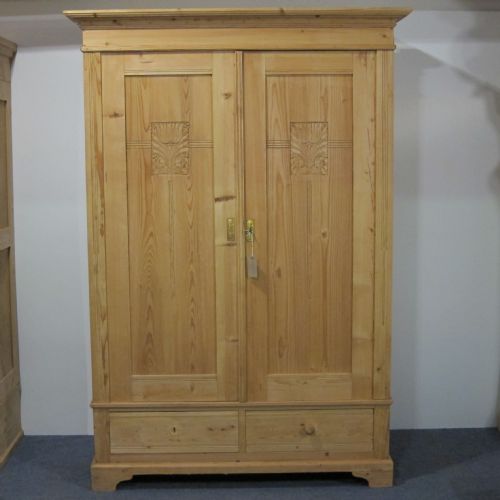 1920'S German Pine Wardrobe with Drawers
