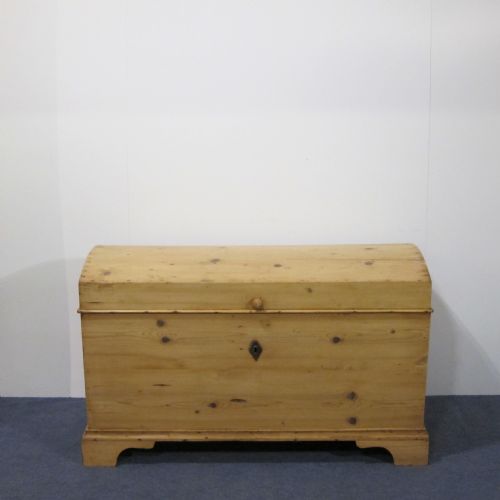 Very Large Antique Pine Dome Chest