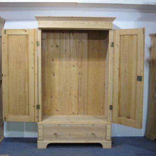 fig 1. Small double pine wardrobe with bottom drawer