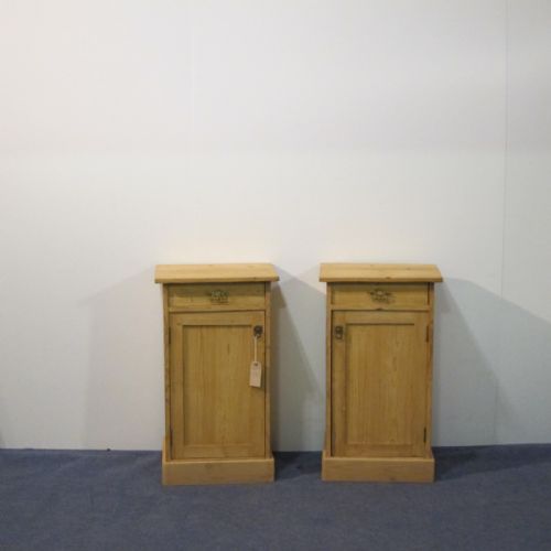 Pair of Antique Pine Bedside Cupboards - Circa 1920'S